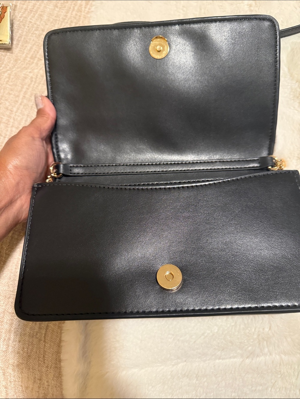 Michael Kors Black Quilted Leather Crossbody with Gold Hardware - Picture 5 of 7